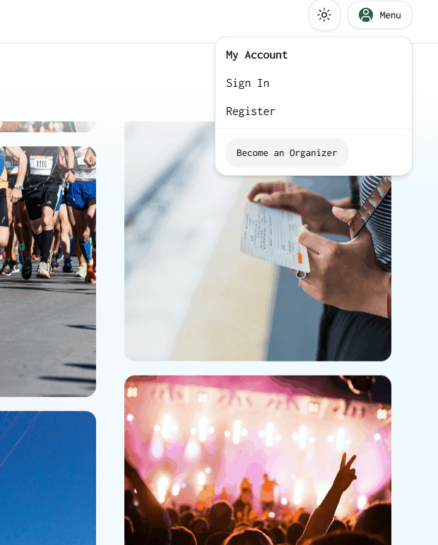 Sign up process demonstration