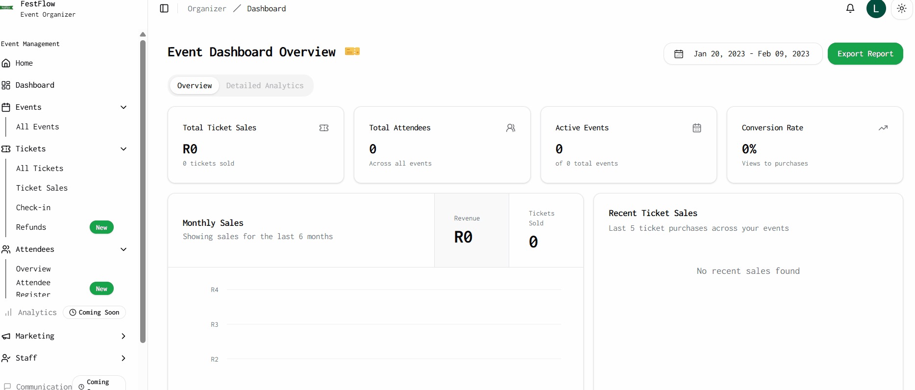 Creating an event demonstration