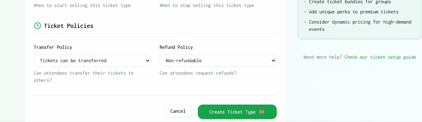 Setting up refund policy demonstration